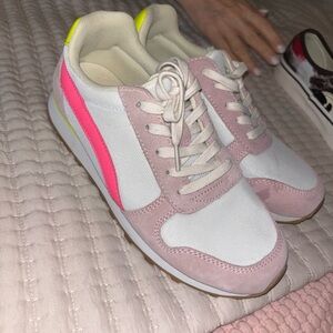 J. Crew Pink and White Women's Sneakers
